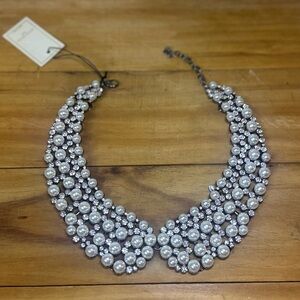 Eye Candy Los Angeles Pearl and CZ Collar Necklace
